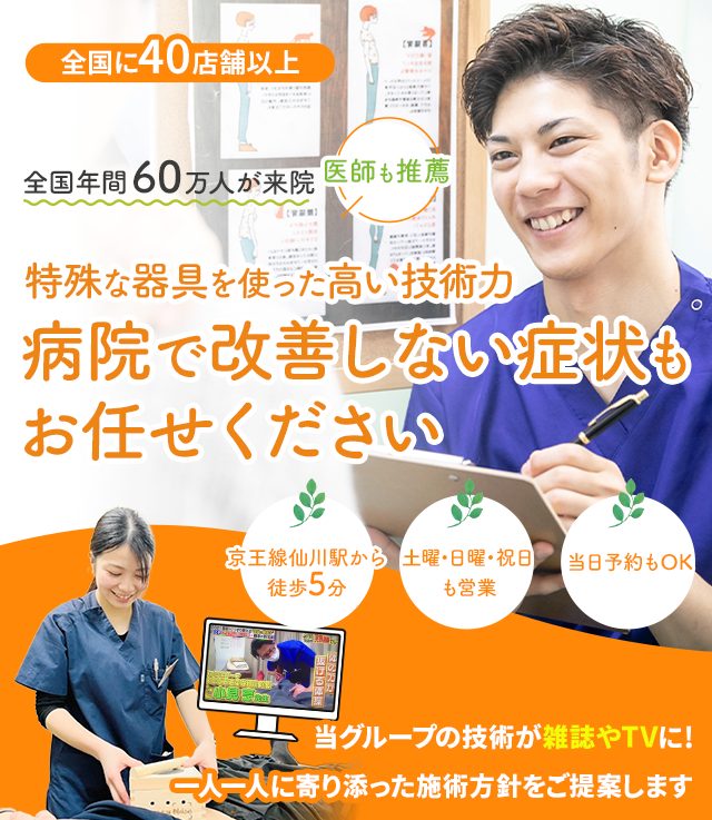 述べ58,000件以上の実績！東京で人気の整骨院グループ　原因不明の痛みやコリ・シビレでお悩みではありませんか？  当院なら、独自の施術でその症状を 根本原因から改善に導けます。